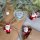 12 kleine Nikolaus Figuren Santa Weihnachtsmann Miniatur rot wei&szlig; 3 cm