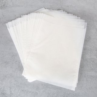Papiertüten aus Pergamin leicht transparent 18,5 x 23 cm + 3 cm Lasche