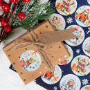 Weihnachtsaufkleber f&uuml;r Kinder Tiere bunt Sticker verzieren &Oslash; 4 cm (VE= 24 Aufkleber / 1 Bogen)