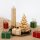 6 kleine Weihnachtsp&auml;ckchen Deko Geschenke aus Holz rot gr&uuml;n Gold 5 cm