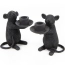 2 Mäuse Kerzenständer Schwarze Maus...