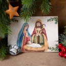 3 kleine Krippen aus Holz mit Weihnachtskarte + Umschlag...