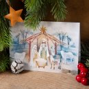 3 Weihnachtskarten mit Kuvert + Weihnachtskrippe aus Holz...
