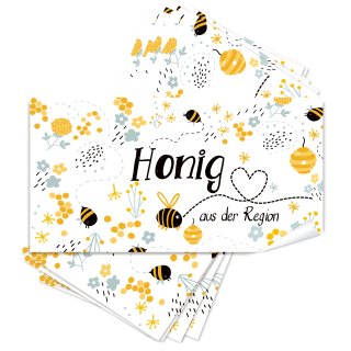 25 Aufkleber für Honigglas Honig aus der Region Bienen Blumen 10 x 5 cm