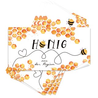 25 Honig aus der Region Aufkleber Bienenwaben Bienen Sticker Imker 10 x 5 cm