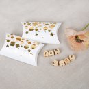 10 mini Geschenkboxen wei&szlig; gold Kleeblatt Verpackung zum Bef&uuml;llen
