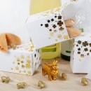 10 kleine Geschenkboxen weiß gold foliert...