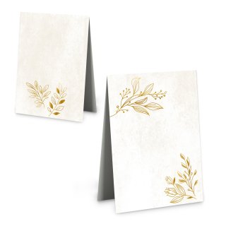 25 Boho Tischkarten gold beige Platzkarten zum Beschriften 8,5 x 5,5 cm