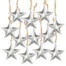 12 Metallsterne Weihnachten Deko Silber 4 cm Sterne...