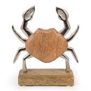 Deko Krabbe aus Holz & Metall Krebs Figur braun...