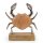 Deko Krabbe aus Holz &amp; Metall Krebs Figur braun Silber Maritime Deko 17 cm