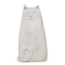 Große Katze 30 cm Deko Figur aus Keramik grau...