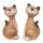 2 Katzen Deko Figuren Keramik Katzenfiguren beige braun 16 cm