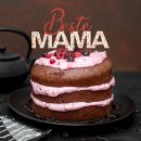 Beste Mama Cake Topper Muttertag Tortendeko rot bunt