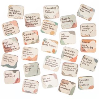 25 Date Ideen für Paare Holzkarten Boho Pastell Pärchen Geschenk