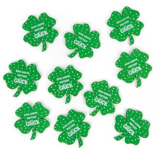 10 kleine Kleeblätter Glücksbringer Glücksklee grün 4 cm