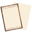 50 Blatt Briefpapier mit Blumen beige Einladungspapier...