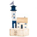 Leuchtturm Figur Hafenstadt - Maritime Deko blau...