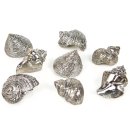 8 silberfarbene Muscheln 4 cm kleine Dekomuscheln Silber