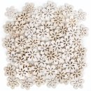 72 Holzblumen Streuteile Tischdekoration natur beige...