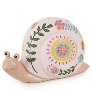 Deko Schnecke zum Hinstellen rosa bunt Ostern Sommer Frühling Gartendeko 14 cm